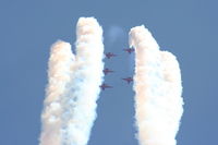 RAF Cosford Airport, Albrighton, England United Kingdom (EGWC) - Red Arrows displaying at the Cosford Airshow - by Chris Hall