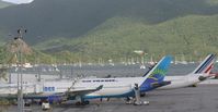 Princess Juliana International Airport, Philipsburg, Sint Maarten Netherlands Antilles (TNCM) - and let the compatition begin two air crafts from france at the gates - by SHEEP GANG