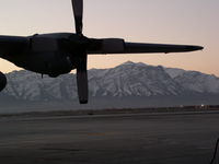 Bagram Air Base - Flight line at sunrise - by CrewChief