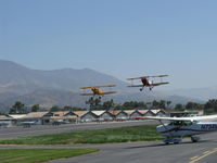 Santa Paula Airport (SZP) - N53EH and N3G in tandem takeoff Rwy 22 at the National Bucker Fly-In - by Doug Robertson