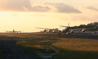 Princess Juliana International Airport, Philipsburg, Sint Maarten Netherlands Antilles (TNCM) - Two big birds on the active at the same time!!!!! - by Daniel Jef