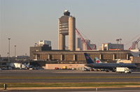 General Edward Lawrence Logan International Airport (BOS) - Boston Tower as seen from 22R KBOS. - by Mark Kalfas