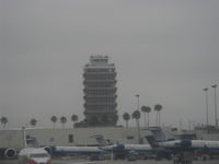 Los Angeles International Airport (lax) - Los Angeles Int'l Airport FAA Air Traffic Control Tower on a murky, but flyable day. - by Doug Robertson