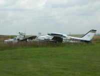 Elstree Airfield Airport, Watford, England United Kingdom (EGTR) - Derelict aircraft western end of airfield - by BIKE PILOT