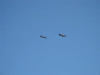 Santa Paula Airport (SZP) - Dogfight airshow practice-N712Z Mitsubishi A6M3 ZERO-SEN (ZEKE) vs. N1078Z S&S Special GRUMMAN F6F-6 HELLCAT 'Minsi III' - by Doug Robertson