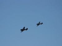 Santa Paula Airport (SZP) - 80th Anniversary Airshow-mock dogfight-N1078Z HELLCAT vs N712Z ZERO-Aircraft courtesy CAF Southern California Wing at CMA - by Doug Robertson