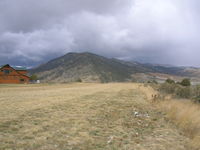 Lava Hot Springs Airport (01ID) - The departure end of runway 32. Beautiful new residential airport - I just picked a blustery day to visit! - by Jay D Flitton