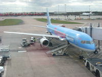 Manchester Airport, Manchester, England United Kingdom (EGCC) - Boeing 757 being prepared for a flight to Tenerife - by jetjockey