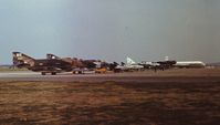 Anglesey Airport (Maes Awyr Môn) or RAF Valley - Line up of visiting aircraft at the RAF Valley Air Show 1975. - by Roger Winser