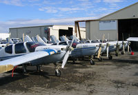 Hayward Executive Airport (HWD) - Company was converting ex-Israel Defence Force TB-20 Trinidads for civilian use in late 2005 and early 2006 - here is a line up of some of the fuselages - by Steve Nation