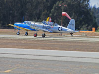 Watsonville Municipal Airport (WVI) - BT-13 N71502 silver Marines M-201 and N65364 USAAC colors lift off @ 2010 Watsonville fly-in - by Steve Nation