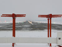 Cluj-Napoca International Airport - Runway at sunset...winter sunset - by Claus