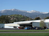 Santa Paula Airport (SZP) - Snow on the mountains North of SZP. 6244 ft. and 6704 ft. MSL - by Doug Robertson