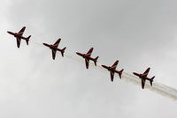 Kemble Airport, Kemble, England United Kingdom (EGBP) - Red Arrow's displaying at the Cotswold Airshow - by Chris Hall