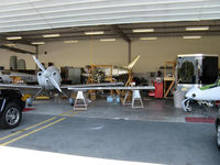 Santa Paula Airport (SZP) - Aviation F/X. Assorted Experimental aircraft, In build. Left to right-rare White Lightning, Van's RV, Questair Venture, BD-FLS MICROJET, Quantum Turbine TJ100 jet engine - by Doug Robertson