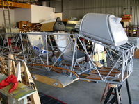 Santa Paula Airport (SZP) - Joe Krybus's Bucker Shop-Jungmann fuselage in build - by Doug Robertson