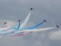 Kemble Airport, Kemble, England United Kingdom (EGBP) - Red Arrows displaying at the Cotswold Airshow - by Chris Hall