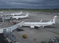 Paris Orly Airport, Orly (near Paris) France (LFPO) - Royal Air Maroc 737-8B6(W) CN-ROS was being set for her next sector to Casablanca, Tunisair A320-214 TS-IME had just docked while arriving from Tunis as TU 722, sister-ship IMN was being set for Djerba and Transavia 737-800 was set for a red-eye return to - by Alain Durand