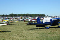 Wittman Regional Airport (osh) - Just a small section of the Vans RV aircraft parking at 2011 Oshkosh - by Terry Fletcher