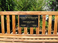 Santa Paula Airport (SZP) - Pilot Tribute Plaque and Bench-at CP Aviation. Closeup. - by Doug Robertson