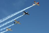 Wittman Regional Airport (OSH) - T-28 flight overflying Airventure 2011. - by Bob Simmermon
