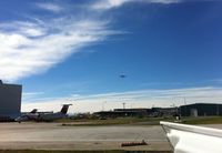 Calgary International Airport, Calgary, Alberta Canada (CYYC) - Third picture of this set  Nav Canada jet flying low - He gets paid to do this.  No fair. I am surprised at how quiet the engines are. - by awparran