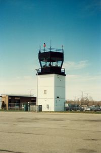Groton-new London Airport (GON) - Airport Control Tower at at Groton-New London Airport, New London, CT - circa 1980's - by scotch-canadian