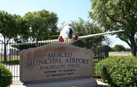 Merced Rgnl//macready Field Airport (MCE) - the front gate : you'll find a P-80 as gate guardian there - by olivier Cortot
