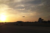 Jack Northrop Field/hawthorne Municipal Airport (HHR) - Piper departing around sundown - by Nick Taylor