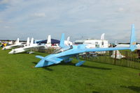 Sywell Aerodrome Airport, Northampton, England United Kingdom (EGBK) - Rutan Long EZ I-BKAK, Co-Z Developments Cozy III G-COZI and Rutan Long EZ G-HAIG at the at the LAA Rally 2012, Sywell - by Chris Hall