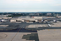 Newark Liberty International Airport (EWR) - Fed Ex operates the largest freight terminal at Newark Liberty International; the airport has several other cargo terminals as well.  This facility is located on the south end of the airport. - by Daniel L. Berek