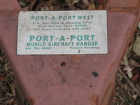 Santa Paula Airport (SZP) - PORT-A-PORT Mobile Aircraft Hangar, data on it's trailer hitch - by Doug Robertson