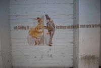 Tempelhof International Airport (closed), Berlin Germany (EDDI) - Mural painted in the World War II air raid bunker underneath the terminal building at Tempelhof   - by moxy