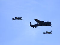 RAF Leuchars Airport, Leuchars, Scotland United Kingdom (EGQL) - BBMF Spitfire hurricane and Lancaster in action at Leuchars airshow 2009 - by Mike stanners