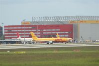 Leipzig/Halle Airport, Leipzig/Halle Germany (EDDP) - Everybody is enjoying weekend quiescence but one unfortunate plane has to go to a far destination..... - by Holger Zengler
