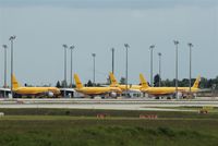 Leipzig/Halle Airport, Leipzig/Halle Germany (EDDP) - View on apron 4 on a saturday afternoon.... - by Holger Zengler