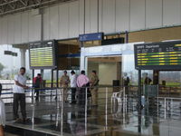 Visakhapatnam Airport - security checking while entering into airport - by anudeep