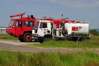 Haverfordwest Aerodrome - Haverfordwest Airport Fire and Rescue tender and aviation fuel tanker. - by Roger Winser