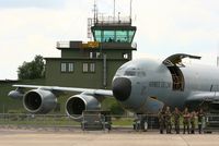 Evreux Fauville Airport, Evreux France (LFOE) - French Air Force Boeing C-135FR Stratotanker on static display, in front of control tower, Evreux-Fauville Air Base (LFOE) - by Yves-Q