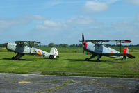 Sleap Airfield Airport, Shrewsbury, England United Kingdom (EGCV) - CASA 1-131E Jungmann's G-BZJV and G-CDJU at Sleap - by Chris Hall