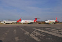 Saarbrücken Airport - Three Fokker 100 waiting for a better future. - by Wilfried_Broemmelmeyer