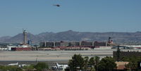 Harry Reid International Airport (LAS) - Overlooking the Airport from the West, with the new Tower and the Mountains in the background - by A. Gendorf