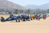 Gillespie Field Airport (SEE) - Warbirds line-up for 2013 Wings over Gillespie Airshow in San Diego - by Terry Fletcher