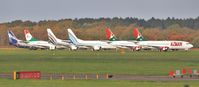 Bournemouth Airport, Bournemouth, England United Kingdom (EGHH) - B737s in temp. storage at European Aviation. - by John Coates