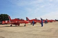 Bournemouth Airport, Bournemouth, England United Kingdom (EGHH) - Reds lining up on return to Cobham - by John Coates