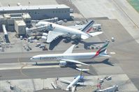 Los Angeles International Airport (LAX) - A380 and Boeing 777 - by David Pauritsch