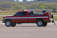 Swansea Airport, Swansea, Wales United Kingdom (EGFH) - EGFH's Fire2 seen crossing the apron. - by Derek Flewin