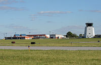 Reading Rgnl/carl A Spaatz Field Airport (RDG) - This is an overview of the main passenger terminal and control tower, from the opposite side of the field, which accommodates general aviation aircraft and the Mid Atlantic Air Museum. - by Daniel L. Berek