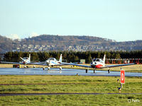 Dundee Airport, Dundee, Scotland United Kingdom (EGPN) - Winter sunset line-up with the Kingdom of Fife in the background - by Clive Pattle