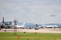 Manchester Airport, Manchester, England United Kingdom (EGCC) - View from the viewing enclosure looking east at the airport activity - at Manchester EGCC - by Clive Pattle